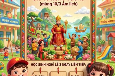 TRƯỜNG MẦM NON LONG MAI XIN THÔNG BÁO LỊCH NGHỈ LỄ 10/03 AL, 30/04 VÀ 01/05